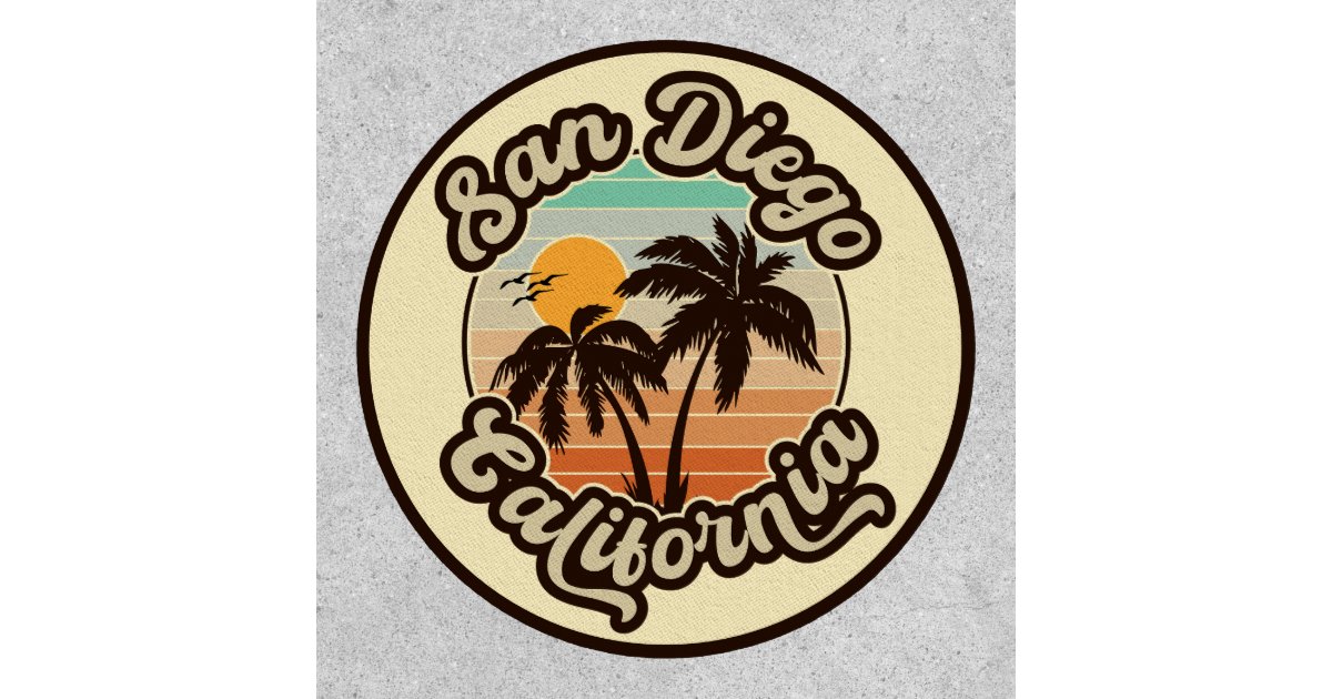 San Diego California Sunset Palm Trees Souvenirs Patch | Zazzle