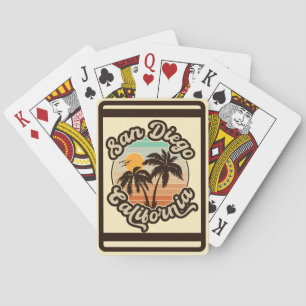 San Diego California Sunset Palm Trees Souvenirs Poker Cards