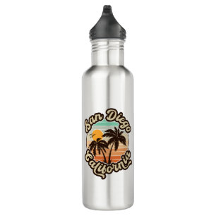 San Diego California Sunset Palm Trees Souvenirs Stainless Steel Water Bottle