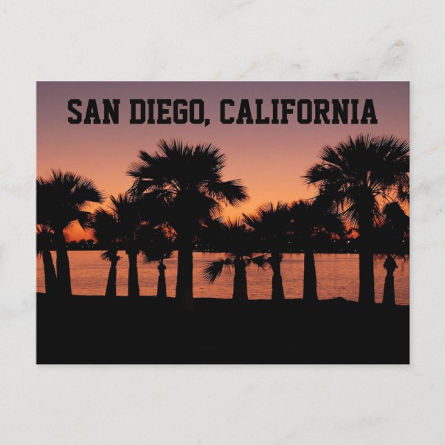San Diego California Sunset Postcard (Front)