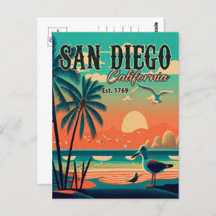 San Diego California Sunset Souvenirs 1950s Postcard