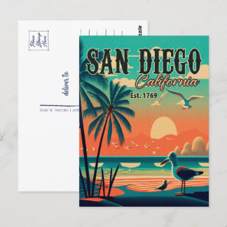 San Diego California Sunset Souvenirs 1950s Postcard