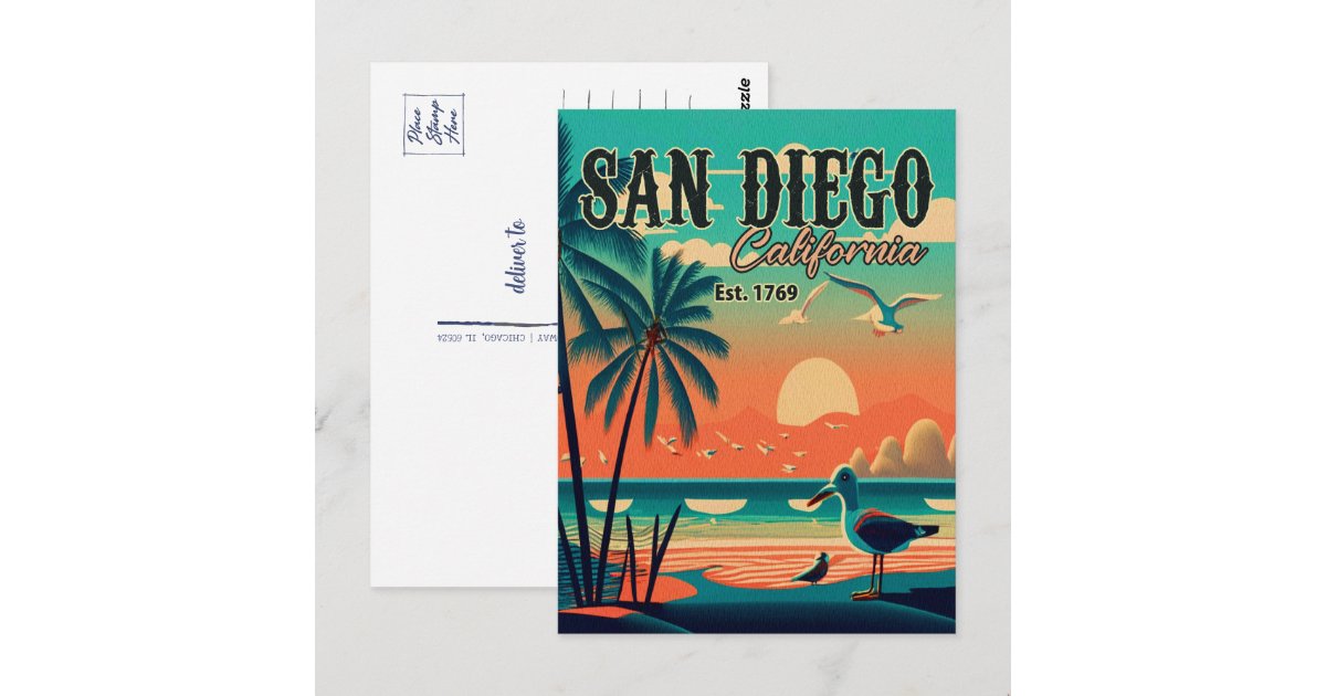 San Diego California Sunset Souvenirs 1950s Postcard | Zazzle