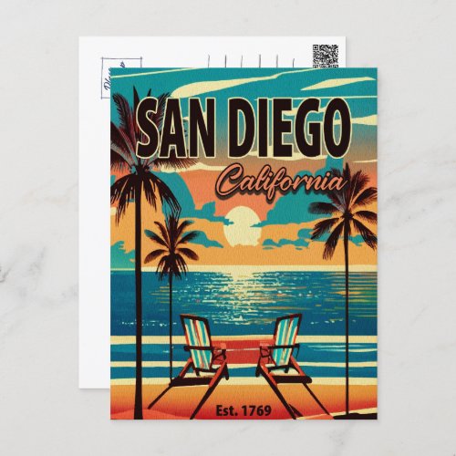 San Diego California Sunset Souvenirs 1950s Postcard