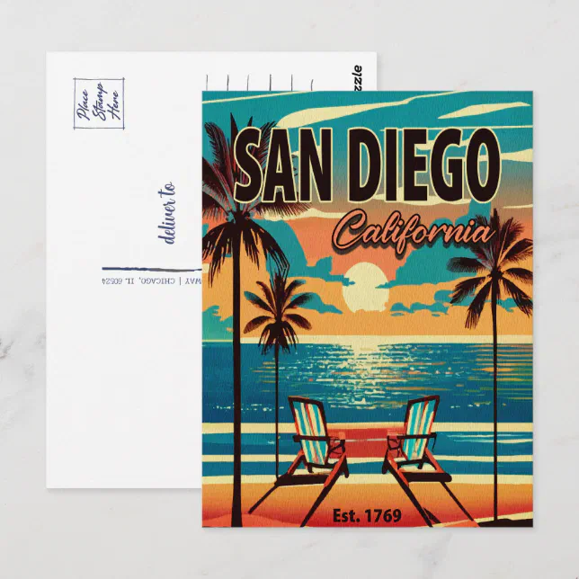 San Diego California Sunset Souvenirs 1950s Postcard | Zazzle