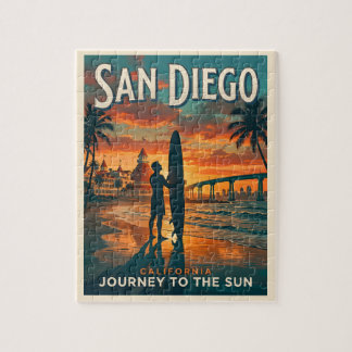 San Diego California Sunset Surf Travel Jigsaw Puzzle