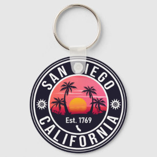 San Diego California Sunset Vacation Souvenirs 60s Keychain