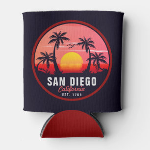 San Diego California Sunset Vacation Souvenirs 80s Can Cooler