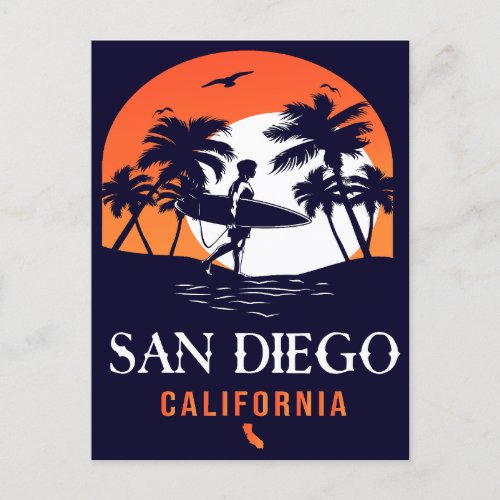 San Diego California Sunset Vacation Souvenirs Postcard