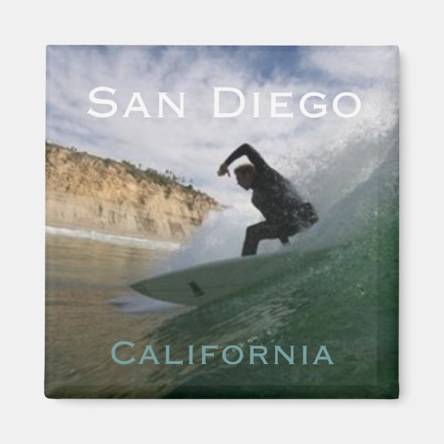 San Diego California Surfing Fridge Magnets (Front)