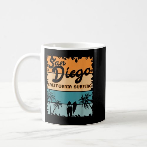 San Diego California Surfing _ Retro Vintage Surfe Coffee Mug