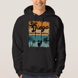 San Diego California Surfing - Retro Vintage Surfe Hoodie