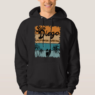 San Diego California Surfing - Retro Vintage Surfe Hoodie