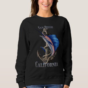 San Diego California Swordfish Marlin Ocean Fishin Sweatshirt