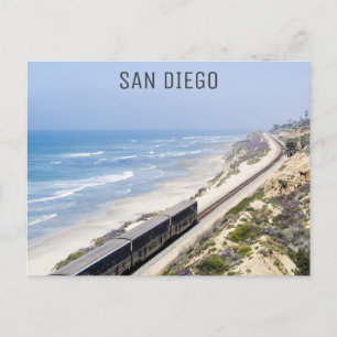 San Diego California Train Travel Photo Postcard