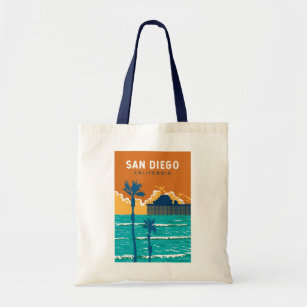 San Diego California Travel Art Vintage Tote Bag