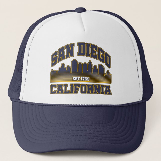 San Diego,California Trucker Hat (Front)