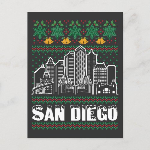 San Diego California Ugly Christmas Postcard