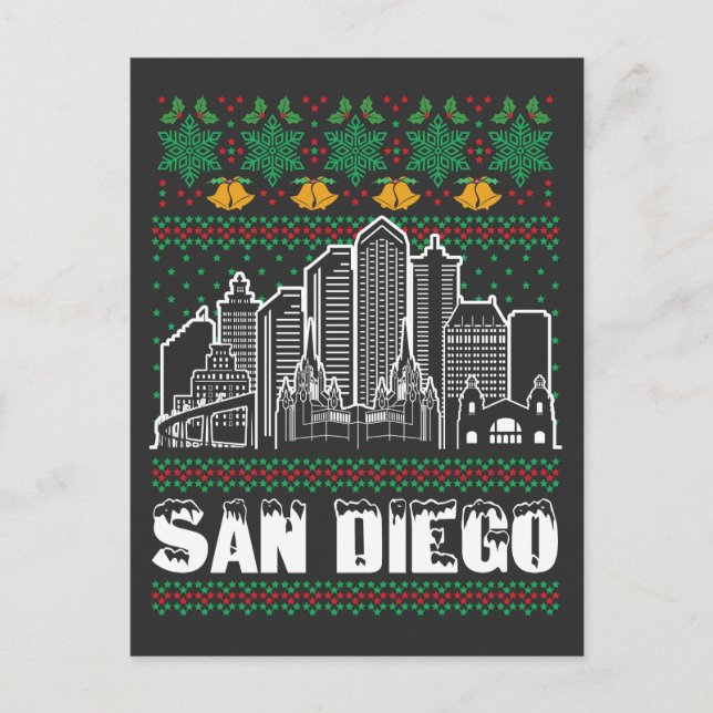 San Diego California Ugly Christmas Postcard (Front)