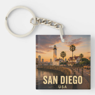 San Diego California USA Coastal Neighborhoods 🌊 Keychain
