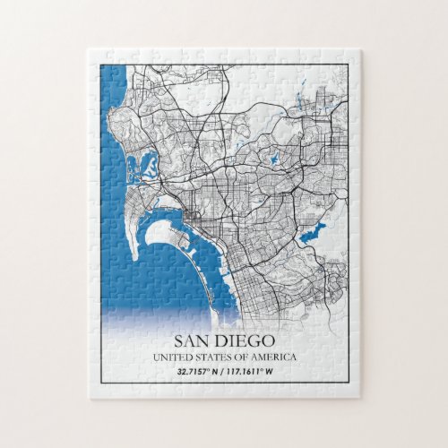 San Diego California USA Travel City Map Jigsaw Puzzle