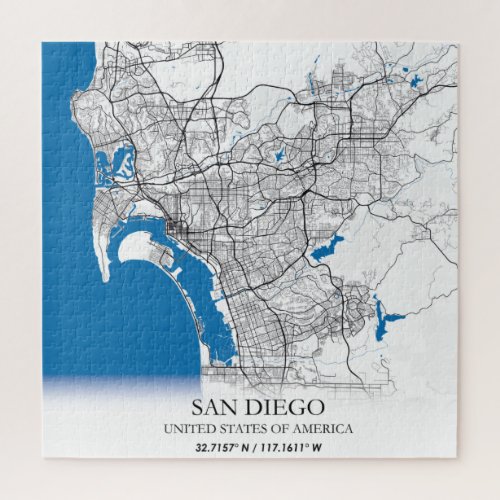 San Diego California USA Travel City Map Jigsaw Puzzle