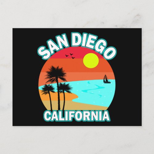 San Diego California Vintage Christmas Sailors Postcard