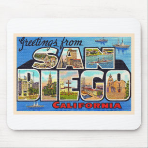 San Diego California Vintage Large Letter Postcard Mouse Pad