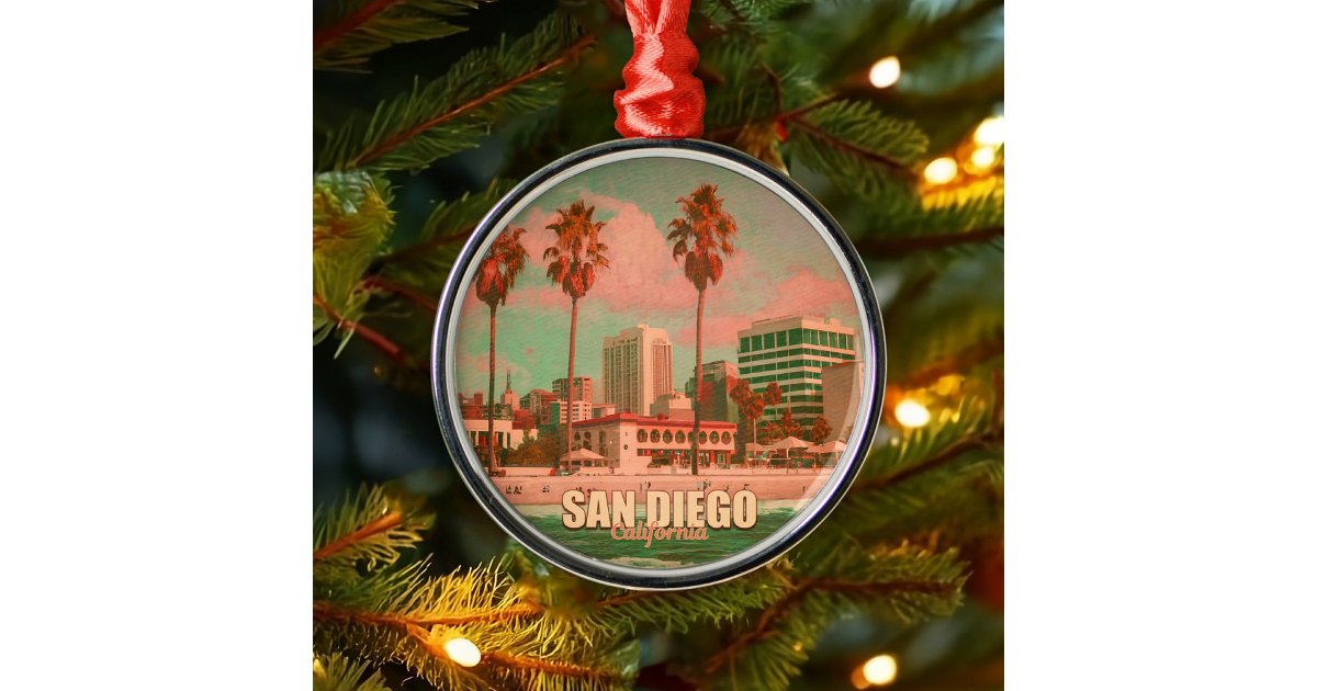 San Diego California Vintage Souvenirs 1950s Metal Ornament | Zazzle
