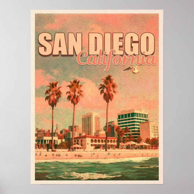 San Diego California Vintage Souvenirs 1950s Poster (Front)