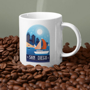 San Diego California Vintage Travel Coffee Mug