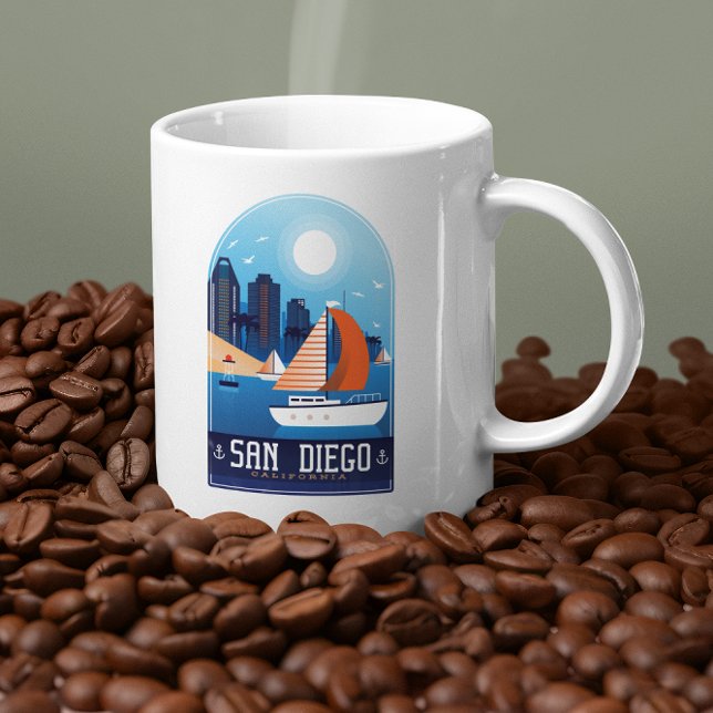 San Diego California Vintage Travel  Coffee Mug (san diego california coffee mug)