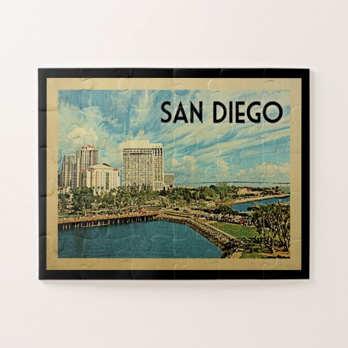 San Diego California Vintage Travel Jigsaw Puzzle