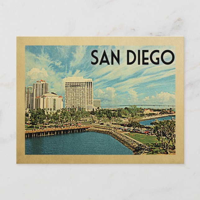 San Diego California Vintage Travel Postcard (Front)