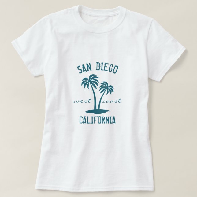 San Diego California West Coast T-Shirt (Design Front)