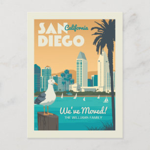 San Diego, California We've Moved! Invitation Postcard