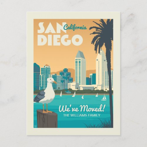 San Diego California  Weve Moved Invitation Postcard