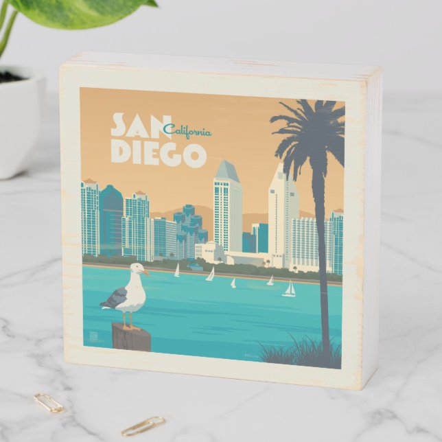 San Diego, California Wooden Box Sign (In Situ Horizontal)