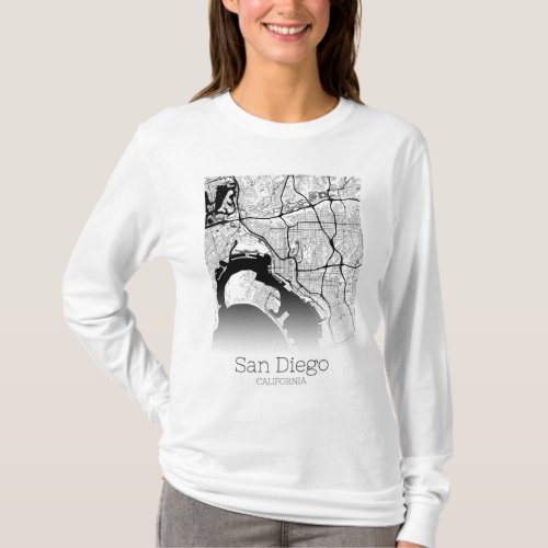 San Diego City Map T_Shirt