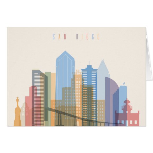 San Diego City Skyline Cards (Front Horizontal)