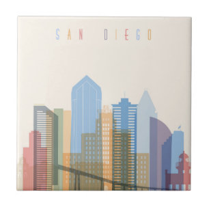 San Diego City Skyline Ceramic Tile