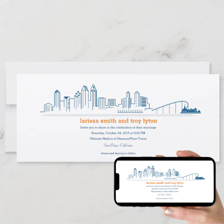 San Diego City Skyline Invitation Zazzle