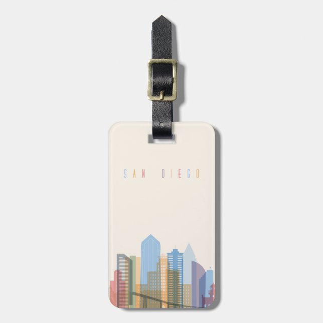 San Diego City Skyline Luggage Tag (Front Vertical)