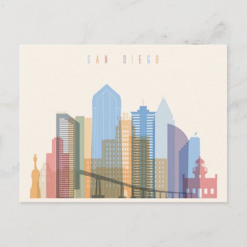 San Diego City Skyline Postcard