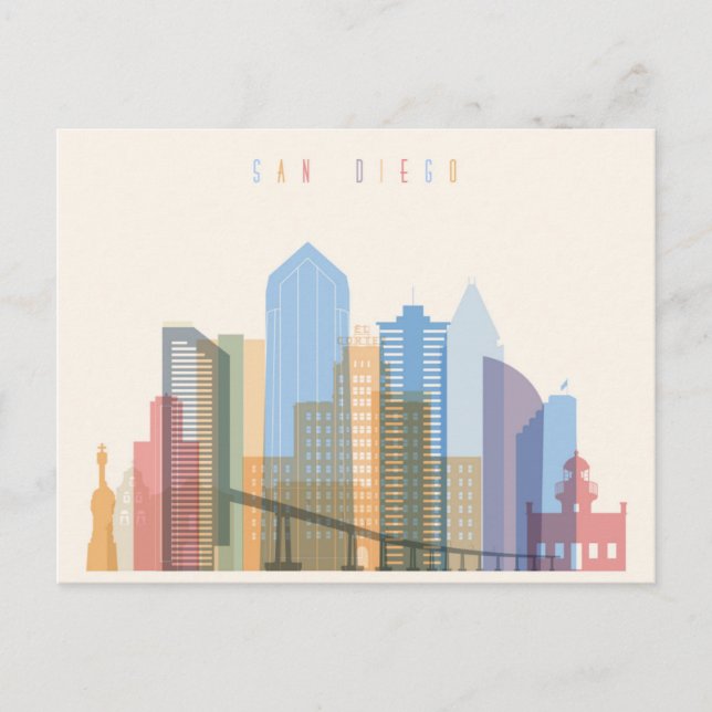 San Diego City Skyline Postcard (Front)