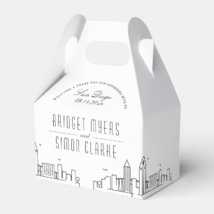 San Diego City Skyline Wedding Favor Boxes