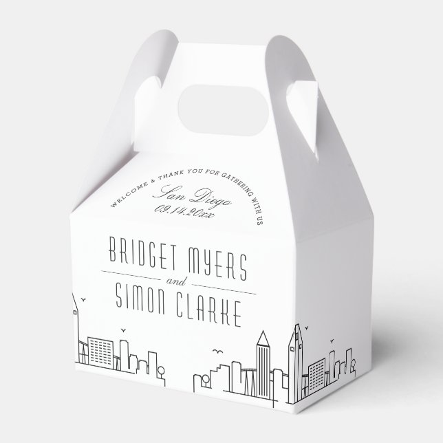 San Diego | City Skyline Wedding  Favor Boxes (Front Side)