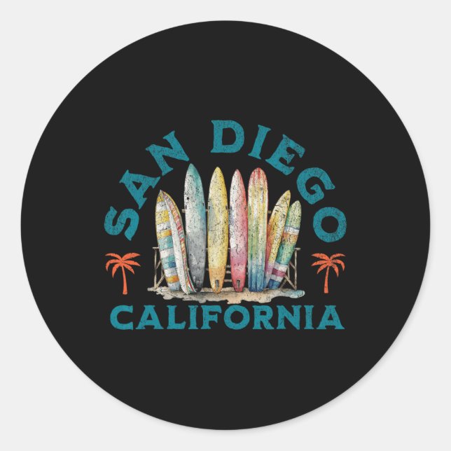 San Diego  Classic Round Sticker (Front)
