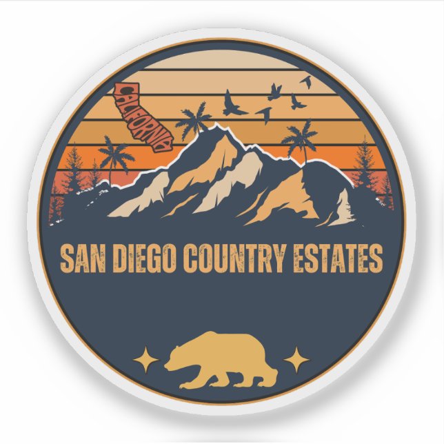 San Diego Country Estates, California Sticker (Front)