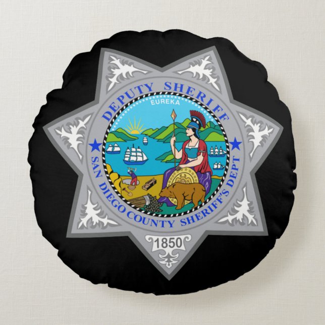 San Diego County Sheriff's Department Round Pillow (Front)